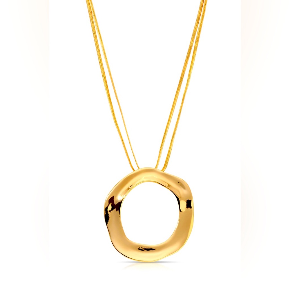 **NWT** Ettika Open Circle Necklace 18K Gold Plated